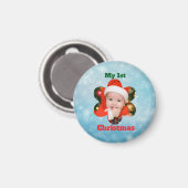 Flower Shape My 1st Christmas Photo Magnet (Vorderseite/Rückseite)