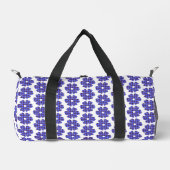 Flower Shape Plaid Blue Cornflower Duffle Bag (Vorderseite)