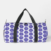 Flower Shape Plaid Blue Cornflower Duffle Bag (Rückseite)