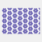 Flower Shape Plaid Blue Cornflower Geschenkpapier Set (Vorderseite 2)