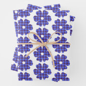Flower Shape Plaid Blue Cornflower Geschenkpapier Set (Beispiel)