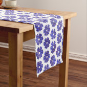 Flower Shape Plaid Blue Cornflower Table Runner Kurzer Tischläufer (Beispiel)