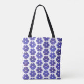 Flower Shape Plaid Blue Cornflower Tasche (Rückseite)