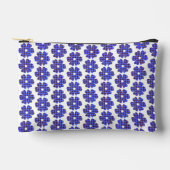 Flower Shape Plaid Blue Cornflower Zubehörtasche (Vorderseite)