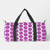 Flower Shape Plaid Pink Purple Duffle Bag (Vorderseite)