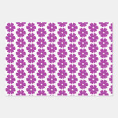 Flower Shape Plaid Pink Purple Geschenkpapier Set (Vorderseite 3)