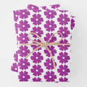 Flower Shape Plaid Pink Purple Geschenkpapier Set (Beispiel)