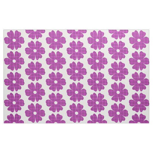 Flower Shape Plaid Pink Purple Stoff (Fat Quarter (45,7 x 55,9 cm))