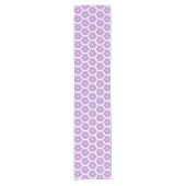 Flower Shape Plaid Pink Purple Table Runner Kurzer Tischläufer (Vorderseite)