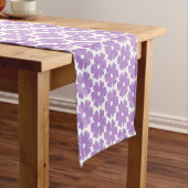 Flower Shape Plaid Pink Purple Table Runner Kurzer Tischläufer (Beispiel)