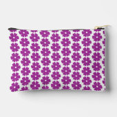 Flower Shape Plaid Pink Purple Zubehörtasche (Rückseite)