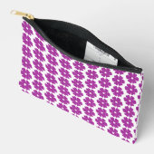 Flower Shape Plaid Pink Purple Zubehörtasche (Offen)