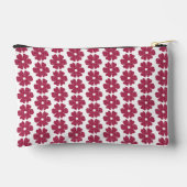 Flower Shape Plaid Pink Purple Zubehörtasche (Rückseite)