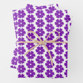 Flower Shape Plaid Purple Pink Geschenkpapier Set (Beispiel)