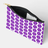 Flower Shape Plaid Purple Pink Zubehörtasche (Offen)