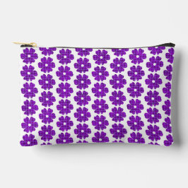 Flower Shape Plaid Purple Pink Zubehörtasche