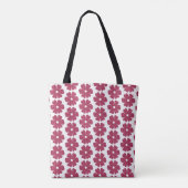 Flower Shape Plaid Red Pink Tasche (Rückseite)