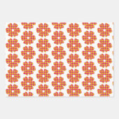 Flower Shape Plaid Yellow Orange Pink Geschenkpapier Set (Vorderseite 3)