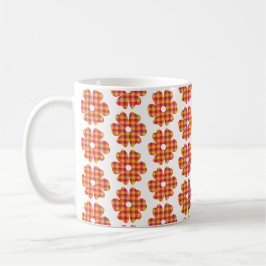Flower Shape Plaid Yellow Orange Pink Kaffeetasse