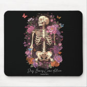 Flower Skeleton Dry Bones Come Alive, Retro Enchan Mousepad (Vorne)