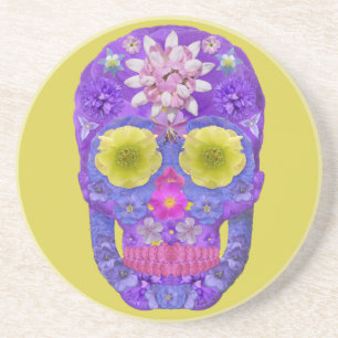 Flower Skull 5 Getränkeuntersetzer