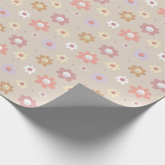 Flower Smiley Wrapping Paper Geschenkpapier (Ecke)