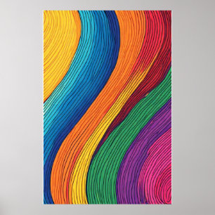 Flower Spectrum: Ein lebendiger Abstrakter Regenbo Poster