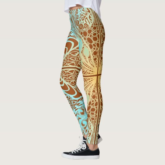 Flower Square Rose Overlay Lace Art 2 Leggings (Links)