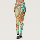Flower Square Rose Overlay Lace Art 2 Leggings (Rückseite)