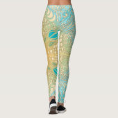 Flower Square Rose Overlay Lace Art Leggings (Rückseite)