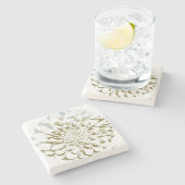 Flower stone coaster - dahlia steinuntersetzer (Seitenansicht)