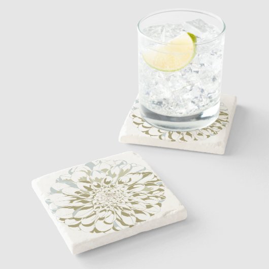 Flower stone coaster - dahlia steinuntersetzer (Seitenansicht)