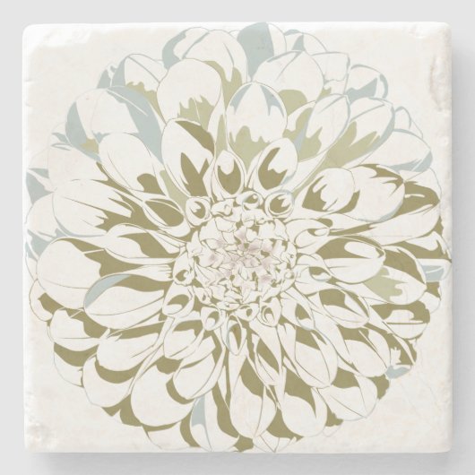 Flower stone coaster - dahlia steinuntersetzer (Vorderseite)