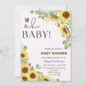 Flower Sun Floral Girls Baby Shower Invitations Einladung (Vorderseite)