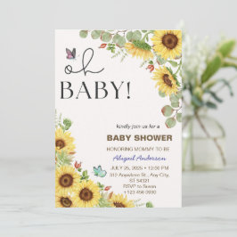 Flower Sun Floral Girls Baby Shower Invitations  Einladung