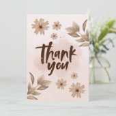 Flower Thank You Card Einladung (Stehend Vorderseite)