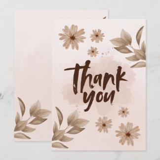 Flower Thank You Card Einladung
