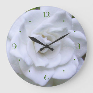 Flower Time Gardenia Große Wanduhr