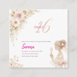 Flower Traumhafte Weiche Sweet 16 Geburtstagseinla Begleitkarte
