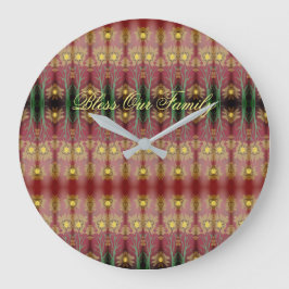 Flower-Uhr mit weniger Text für unsere Familie Große Wanduhr