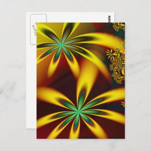 Flower Universal Fine Fractal Art Postkarte (Vorne/Hinten)