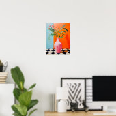 Flower Vase Art Print, Abstract Still Life Oil Pai Poster (Heimbüro)