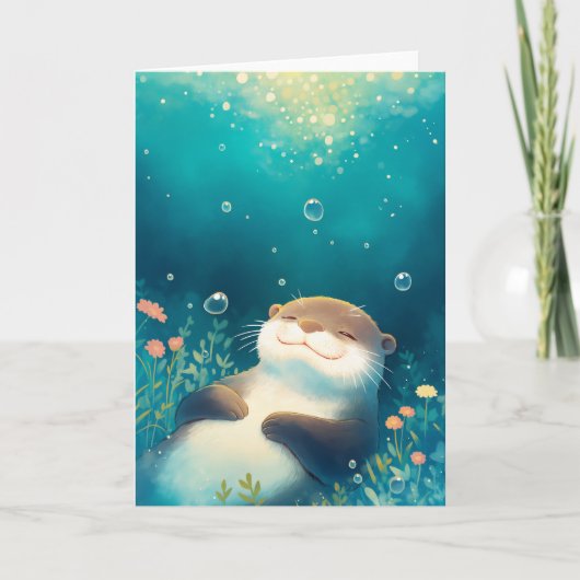 Flower Waves Otter Dreamy Escape Karte (Vorderseite)