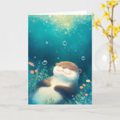 Flower Waves Otter Dreamy Escape Karte (Gelbe Blume)