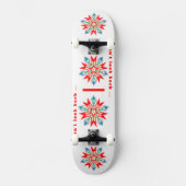 Flower weihnachtsstern red blue green skateboard (Vorderseite)