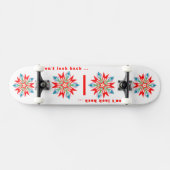 Flower weihnachtsstern red blue green skateboard (Horizontal)
