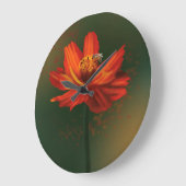 Flower with bee große wanduhr (Winkel)