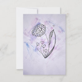 Flower with Hearts Thank you card Dankeskarte
