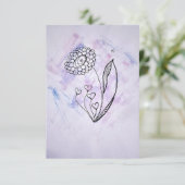 Flower with Hearts Thank you card Dankeskarte (Stehend Vorderseite)