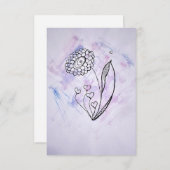 Flower with Hearts Thank you card Dankeskarte (Vorne/Hinten)
